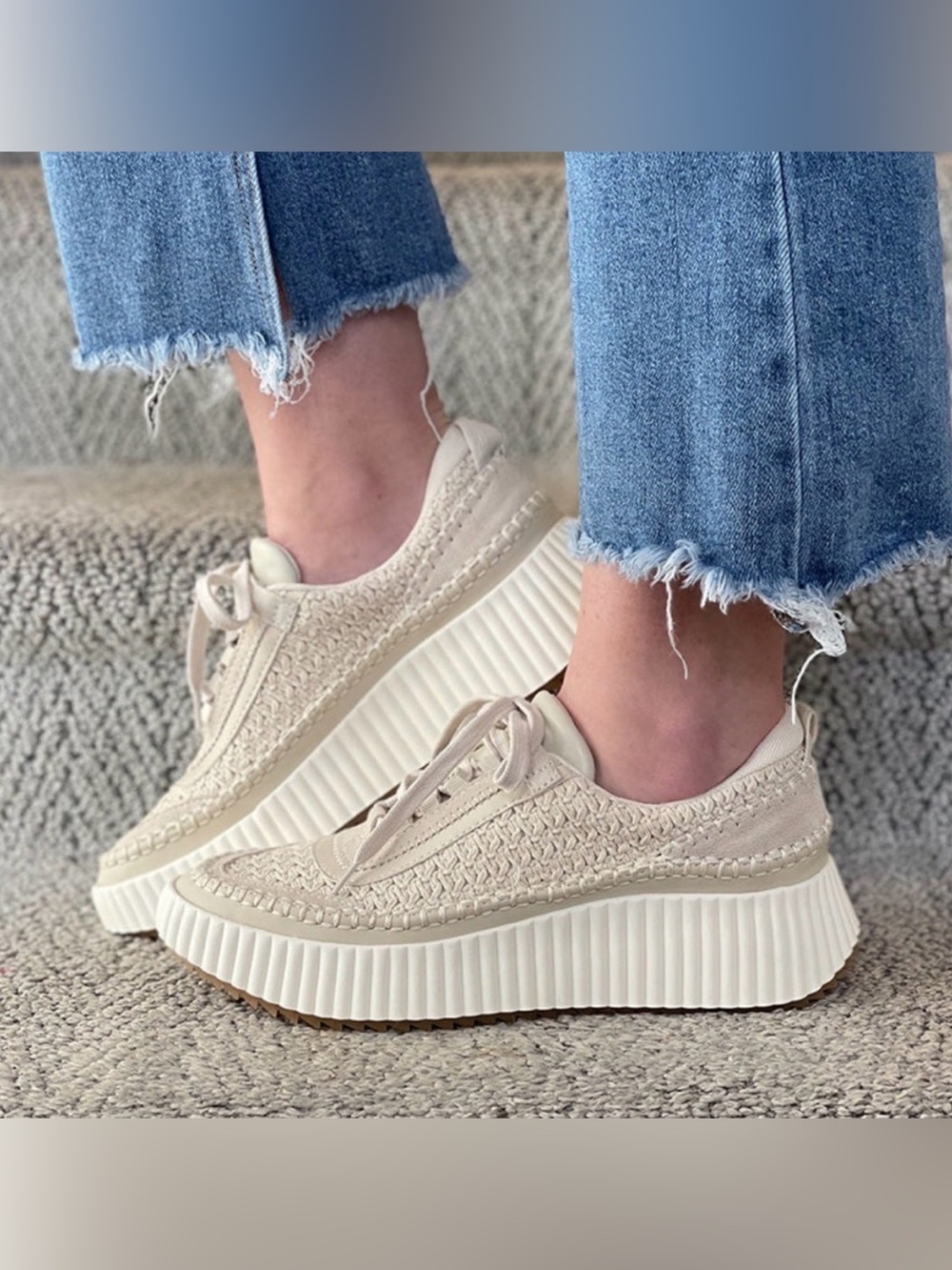 Dolce Vita Dolen Woven Platform Sneakers in Sandstone - Picture 2 of 7